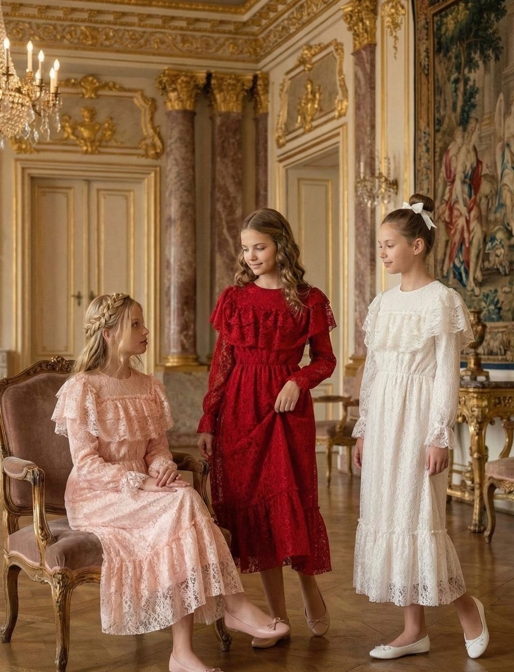 HC KİDS GARSON BOY DANTELLİ BEYAZ ELBİSE