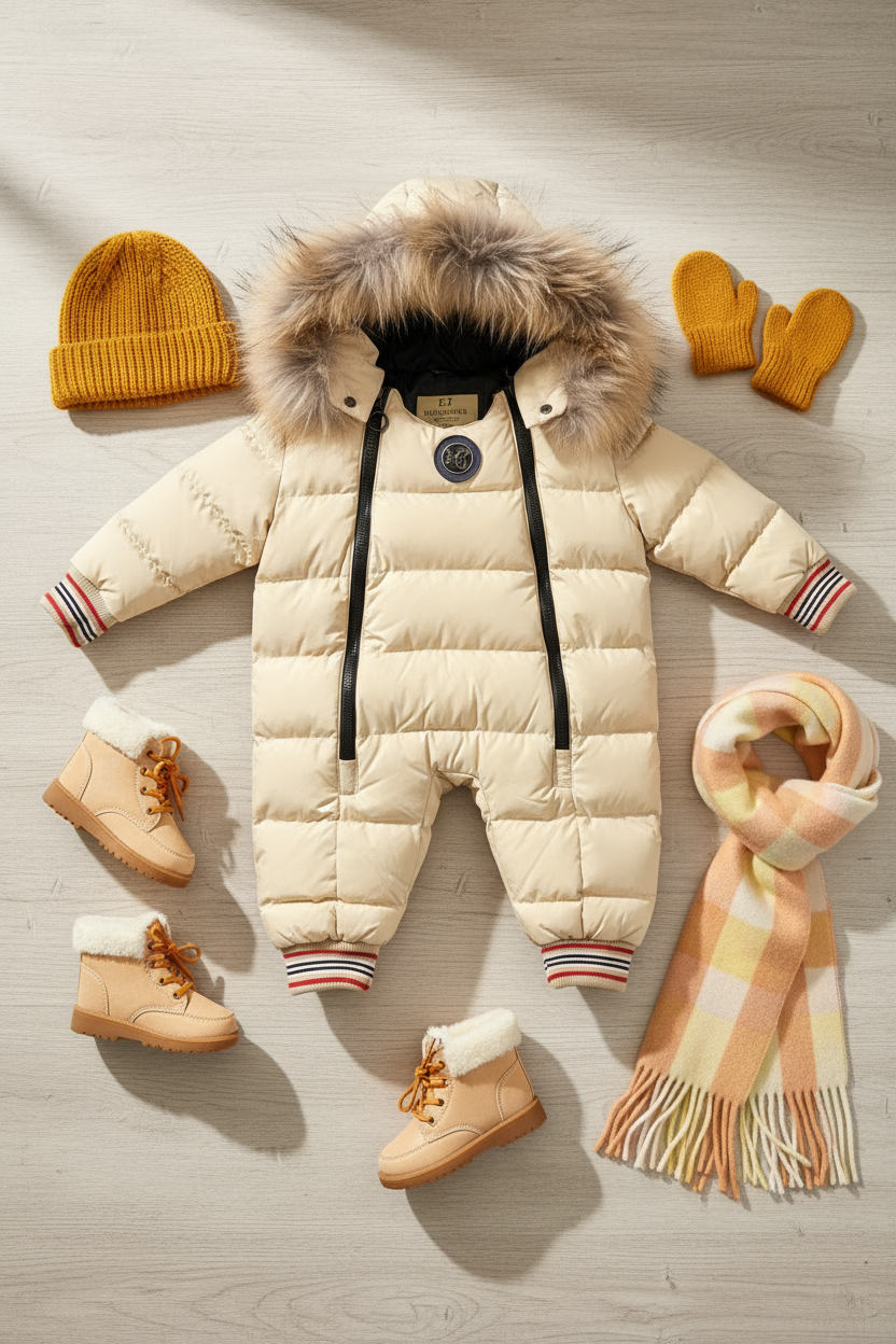 HC KİDS BEBEK ÇİFT FERMUARLI ASTRONOT TULUM SARI