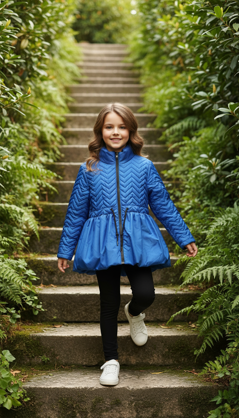Bej Su Geçirmez Kapitöne Kız Çocuk Mont | HC Kids