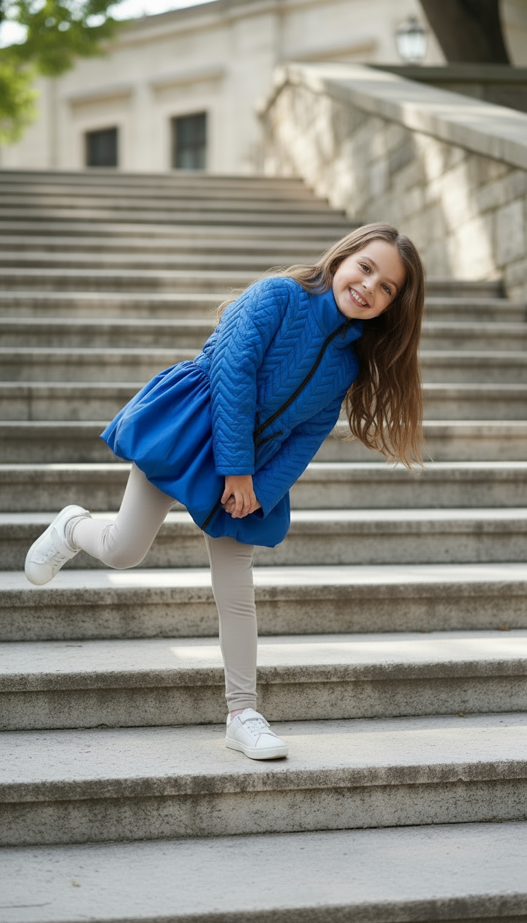 Bej Su Geçirmez Kapitöne Kız Çocuk Mont | HC Kids
