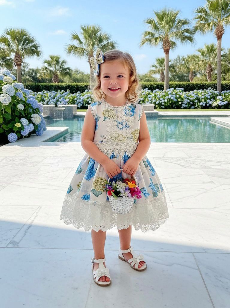 HC KİDS ETEĞİ GÜPÜRLÜ KIZ ÇOCUK ELBİSE YEŞİL