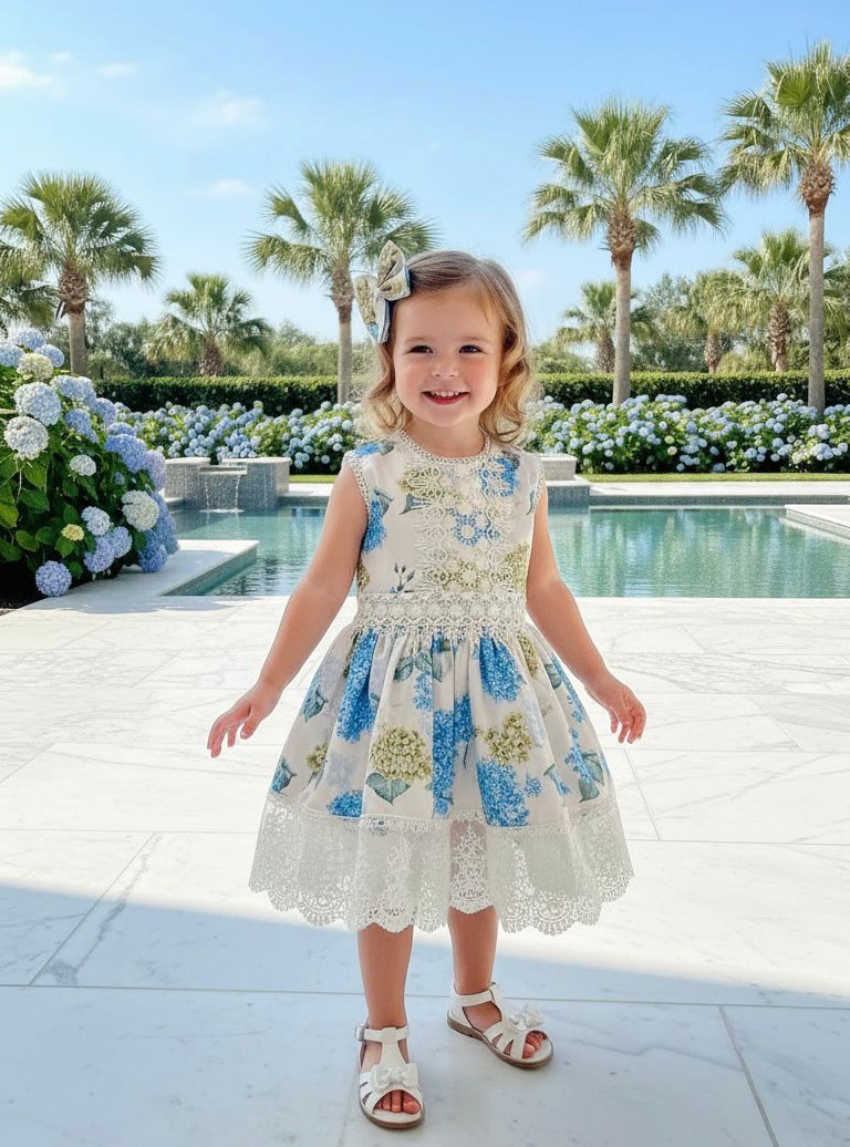 HC KİDS ETEĞİ GÜPÜRLÜ KIZ ÇOCUK ELBİSE YEŞİL