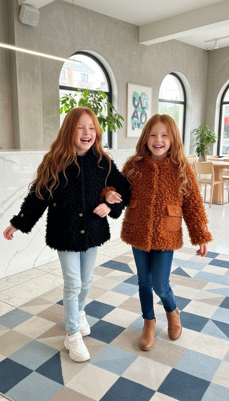 HC KİDS KIRÇILLI PELÜŞ KIZ ÇOCUK KABAN SİYAH