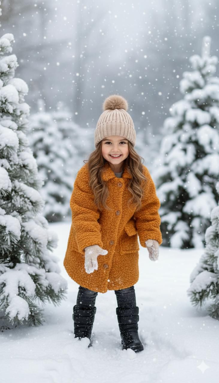 Orange Ayı Nakışlı Pelüş Kız Çocuk Kaban | HC Kids