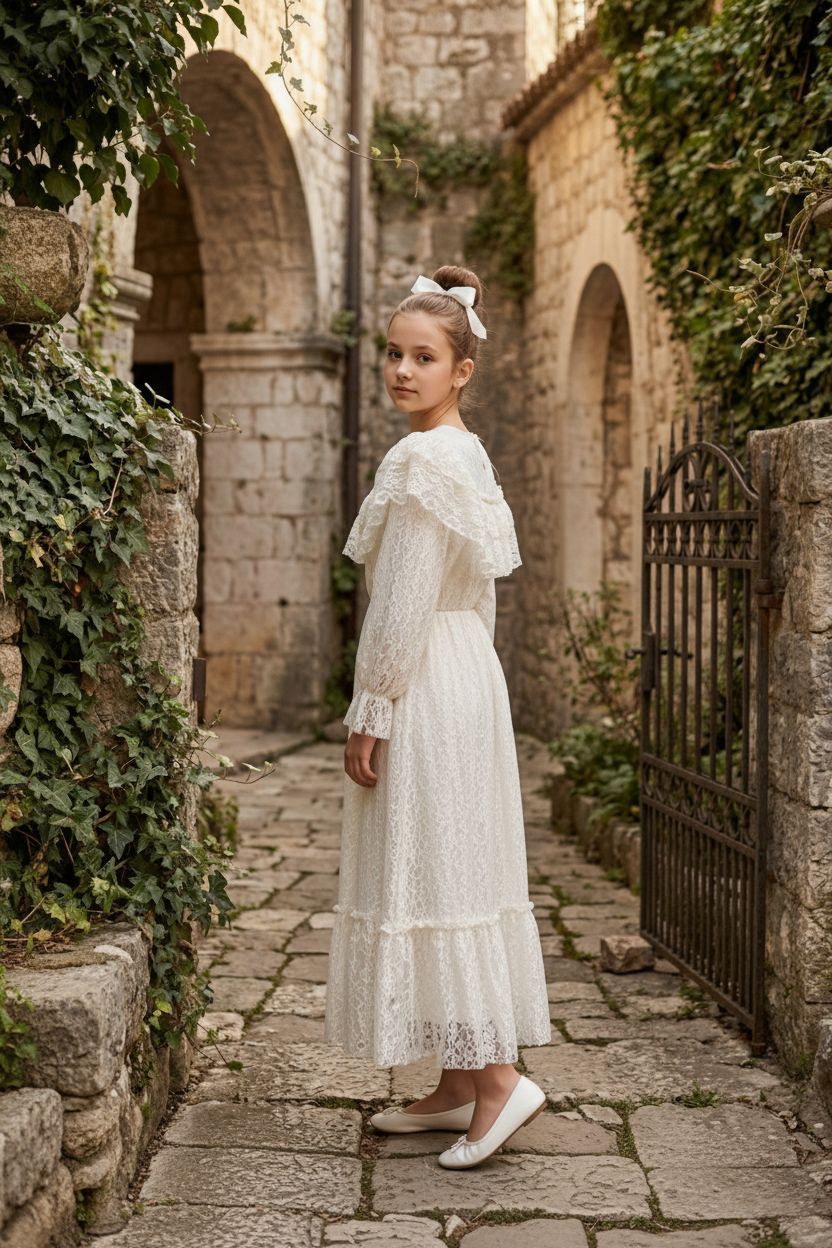 HC KİDS GARSON BOY DANTELLİ BEYAZ ELBİSE