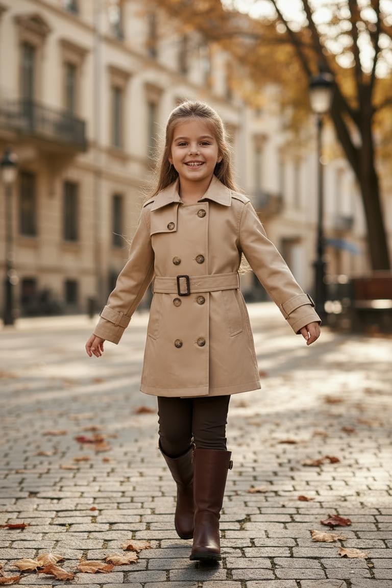 HC KİDS KLASİK MEVSİMLİK TRENÇKOT BEJ