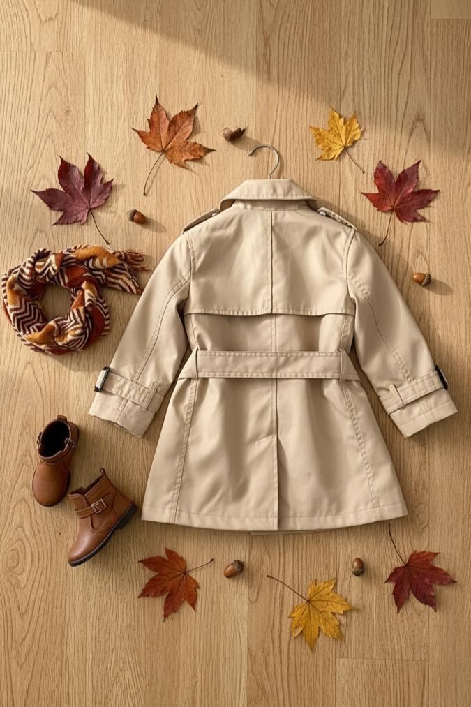 HC KİDS KLASİK MEVSİMLİK TRENÇKOT BEJ