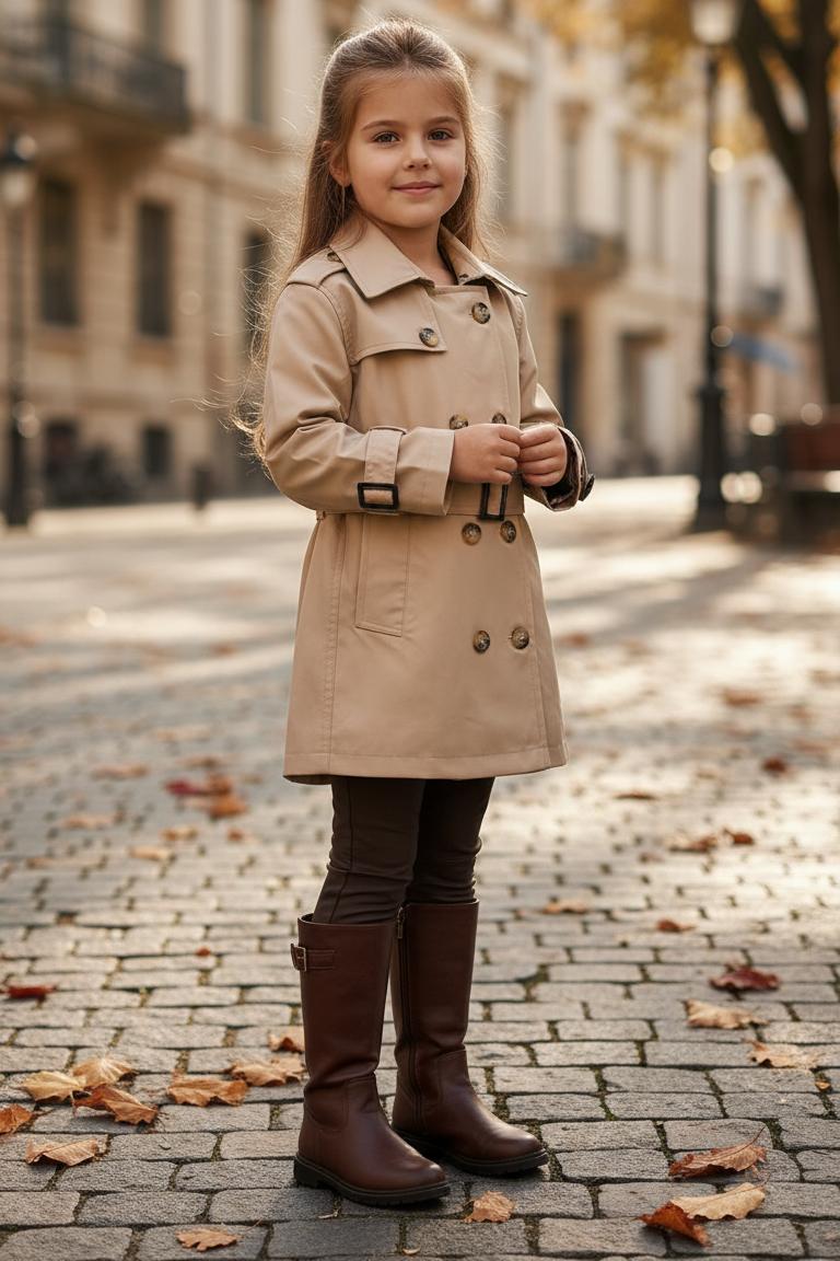 HC KİDS KLASİK MEVSİMLİK TRENÇKOT BEJ