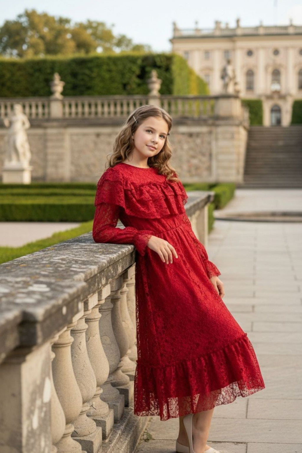 HC KİDS GARSON BOY DANTELLİ KIRMIZI BORDO