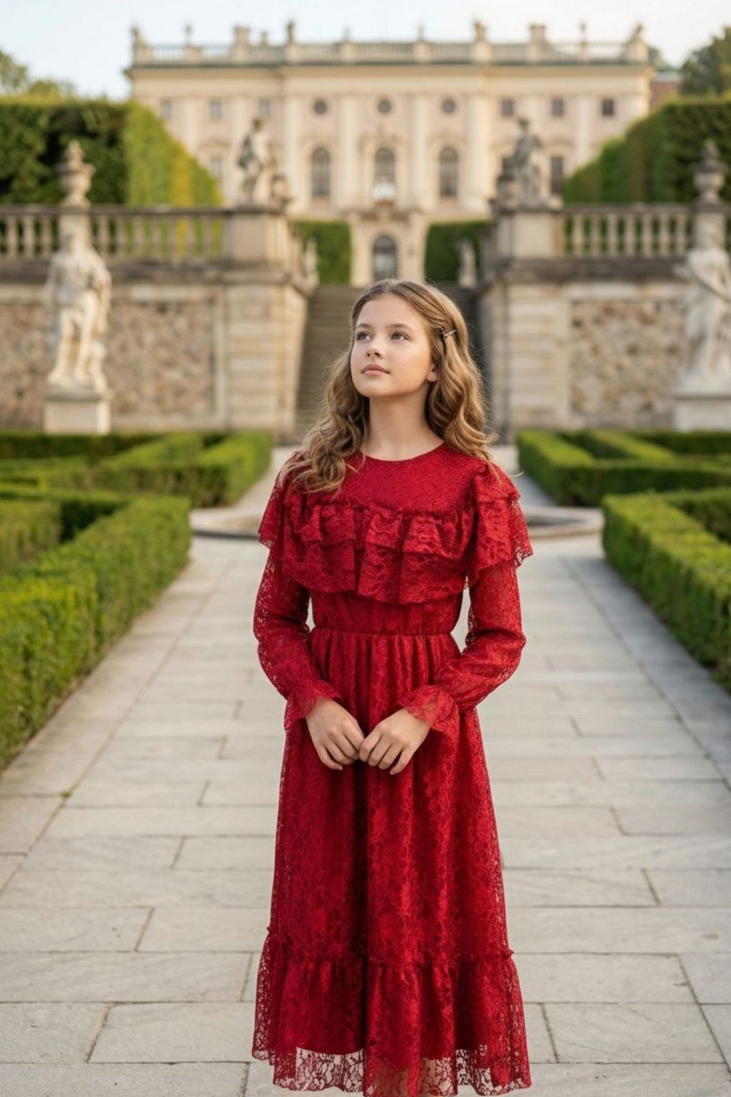 HC KİDS GARSON BOY DANTELLİ KIRMIZI BORDO