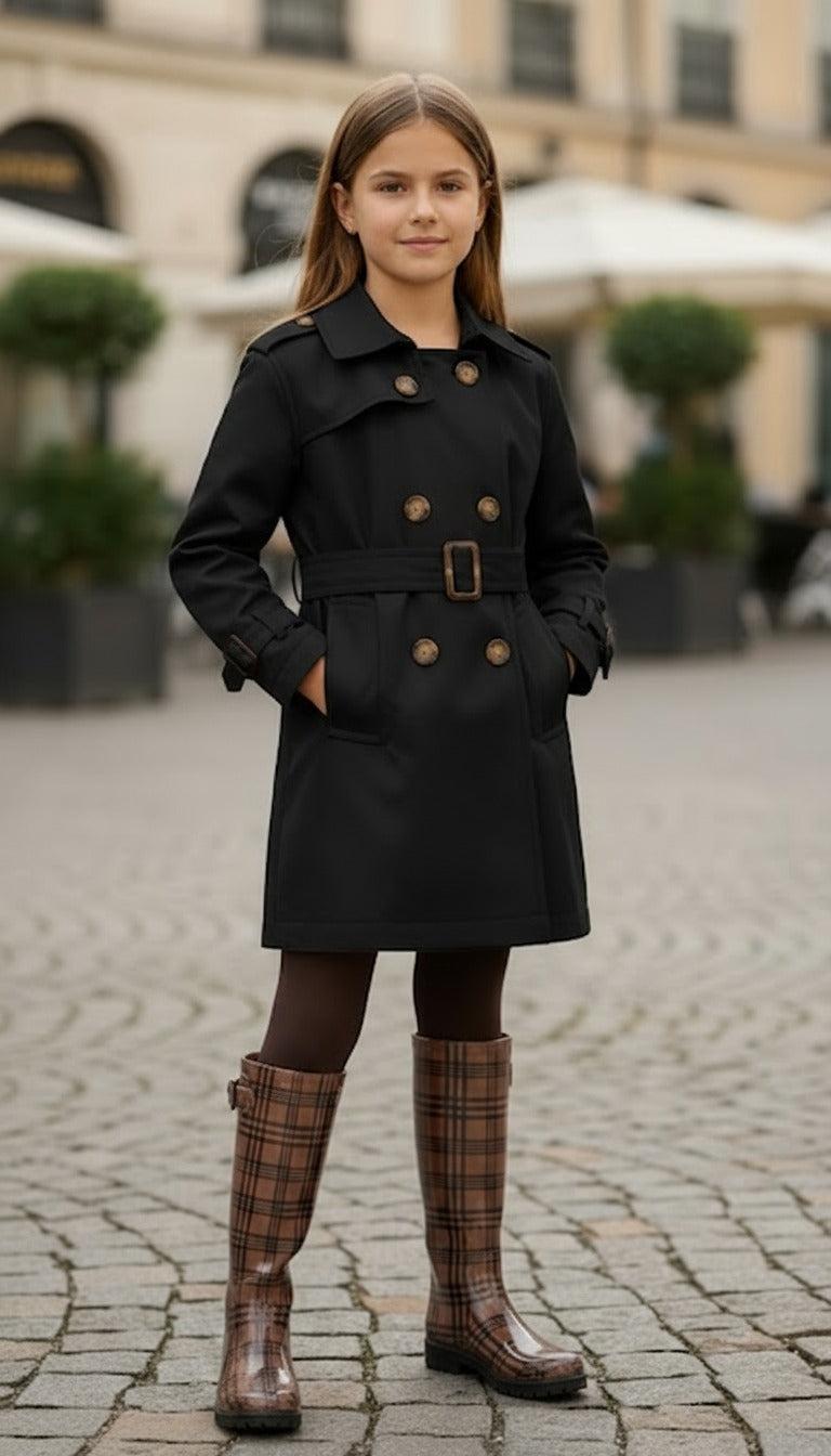 KLASİK HC KİDS TRENÇKOT SİYAH