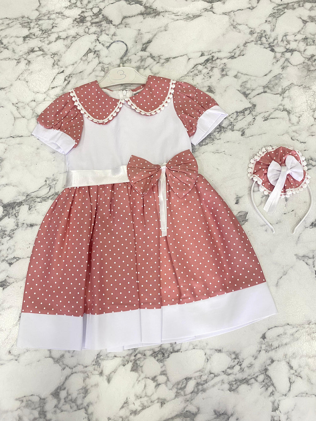 Çocuk Pembe Puantiyeli Elbise
