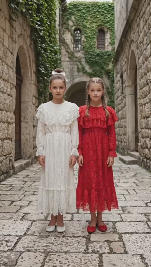 HC KİDS GARSON BOY DANTELLİ BEYAZ ELBİSE